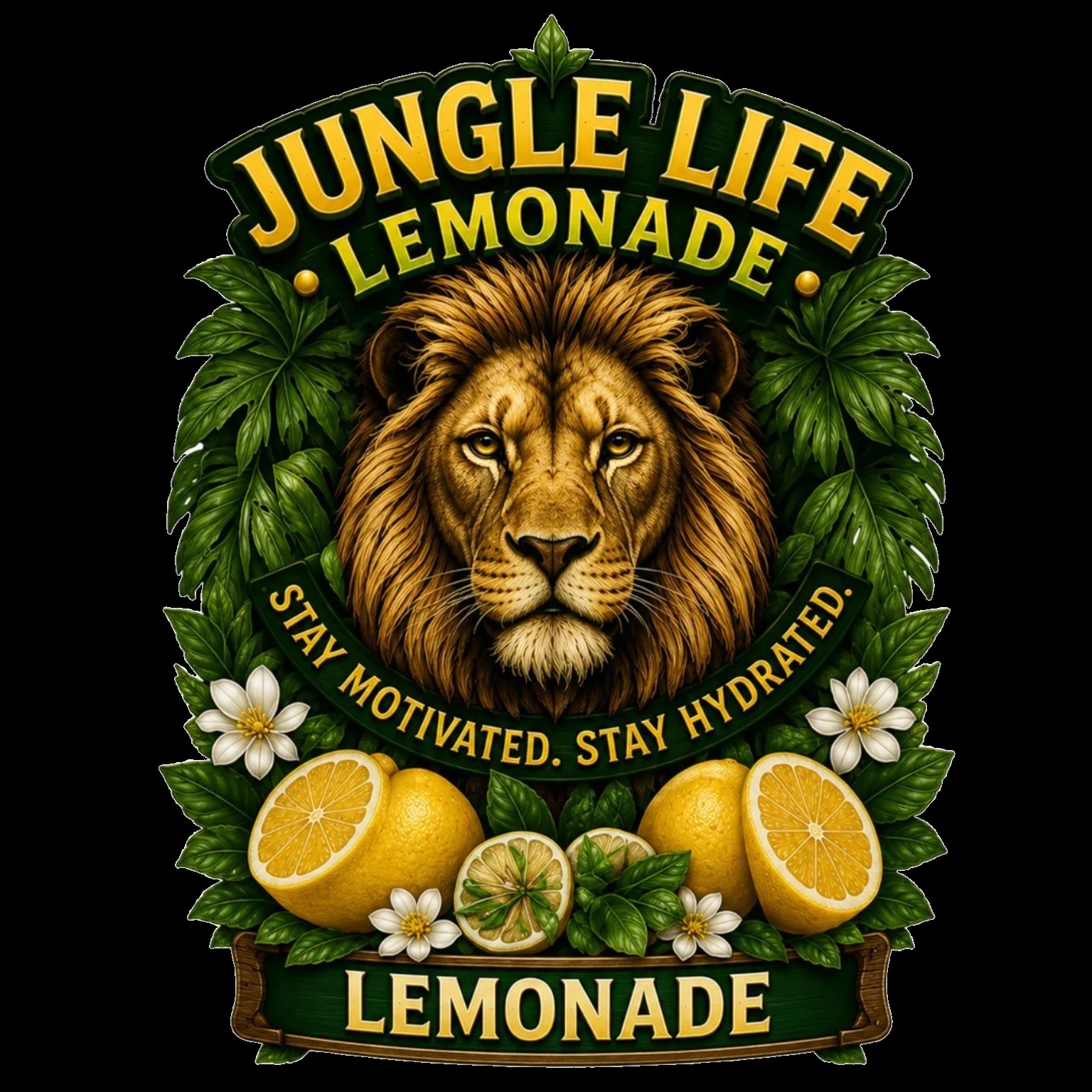 Jungle Life Lemonade lion logo